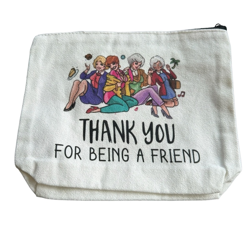 Golden Girls Colorful and Cream Canvas Zip Bag